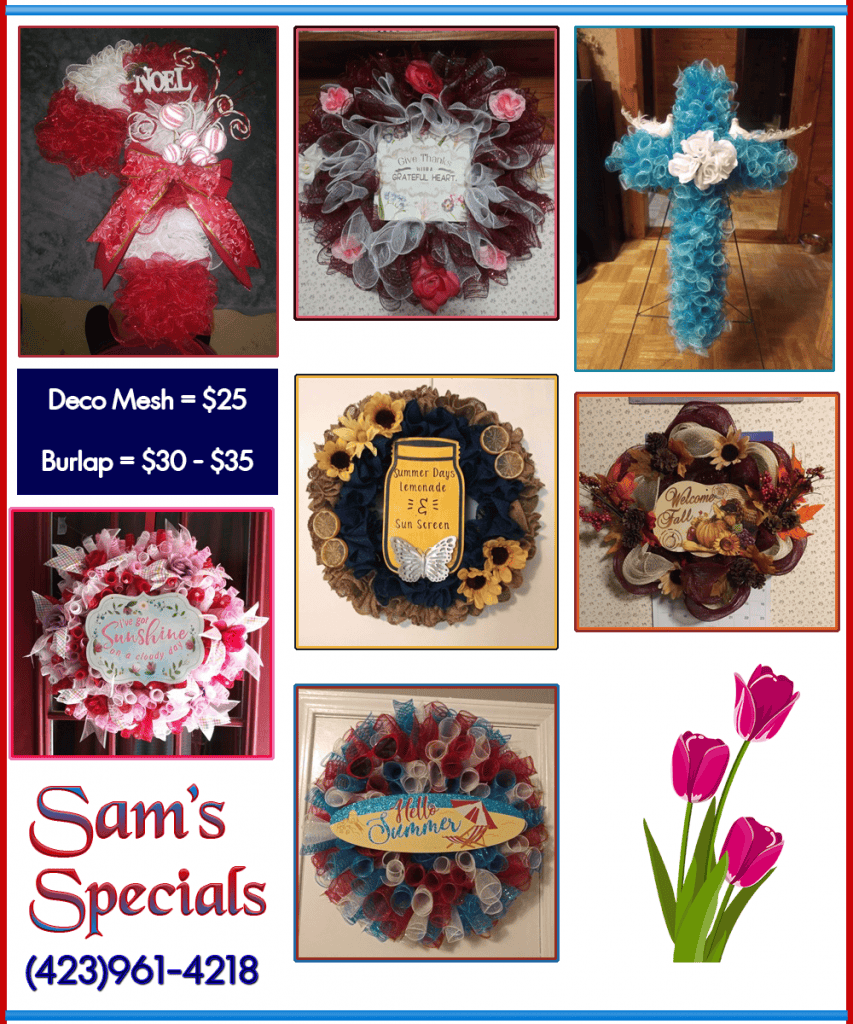 Sam's Wreath World - Athens, TN - Wreaths for every occasion at affordable prices.