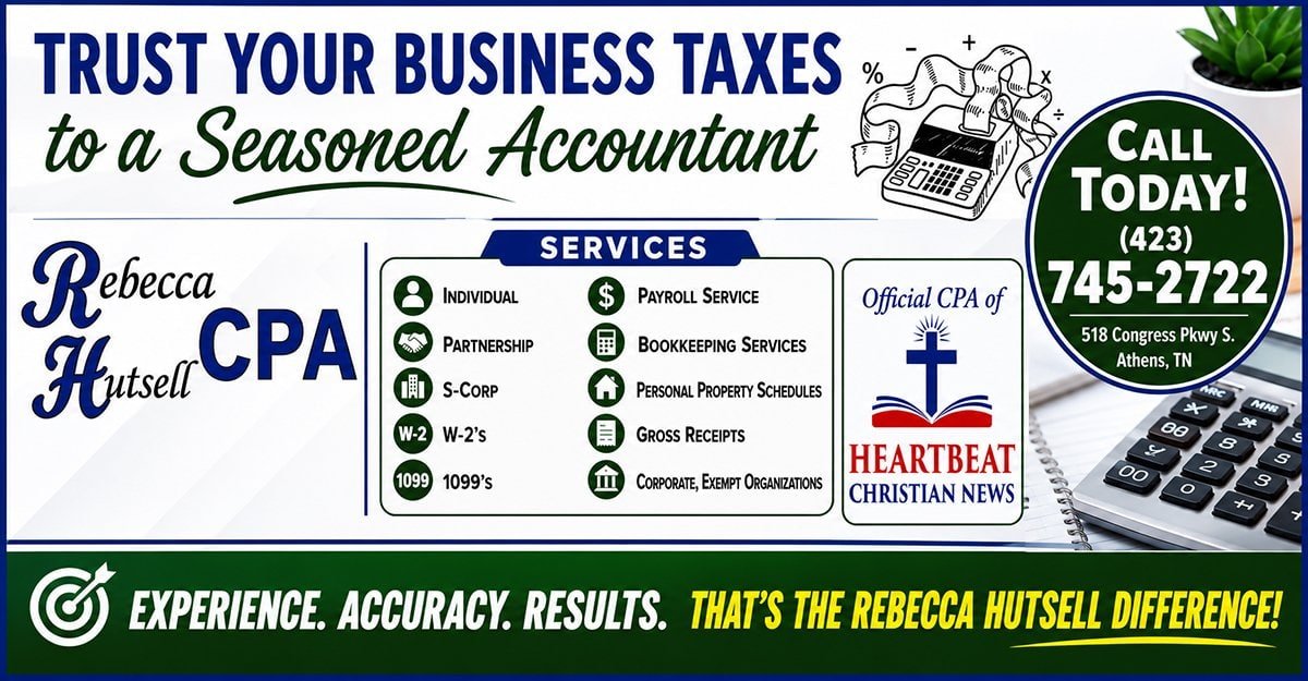 Tax preparation and accounting services by Rebecca Hutsell CPA.