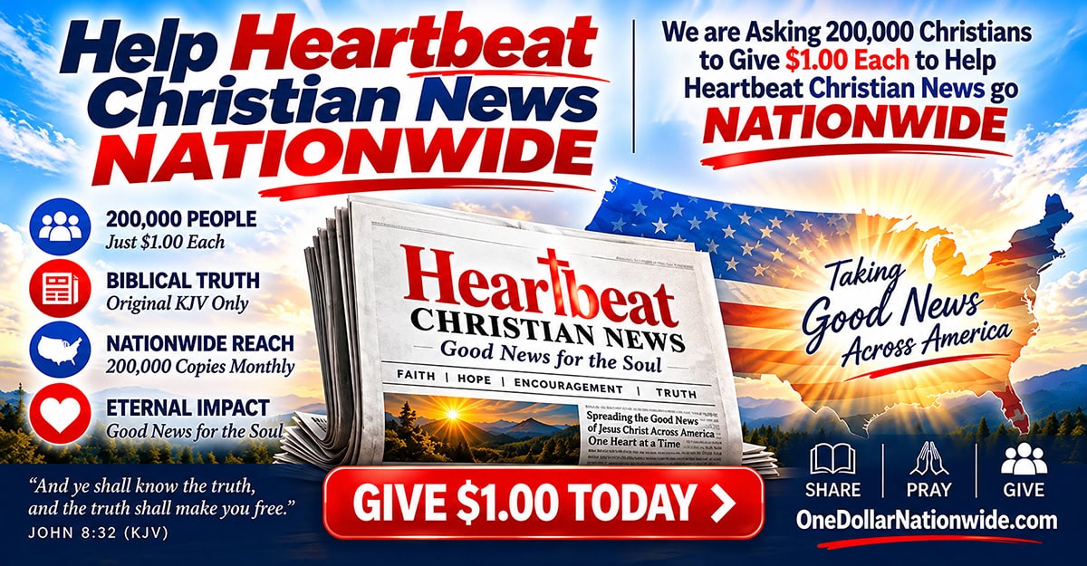 Support Heartbeat Christian News with a $1 donation to reach 200,000 Americans.